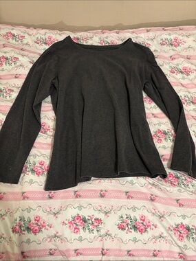 Style & Co. Charcoal Gray Long Sleeve Knit Top